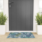 bonjour ma vie; City life collection blue teal Welcome Mat Gallery Image 3