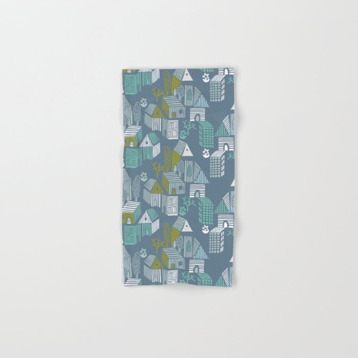 bonjour ma vie; City life collection blue teal Bath Towel Gallery Image 1