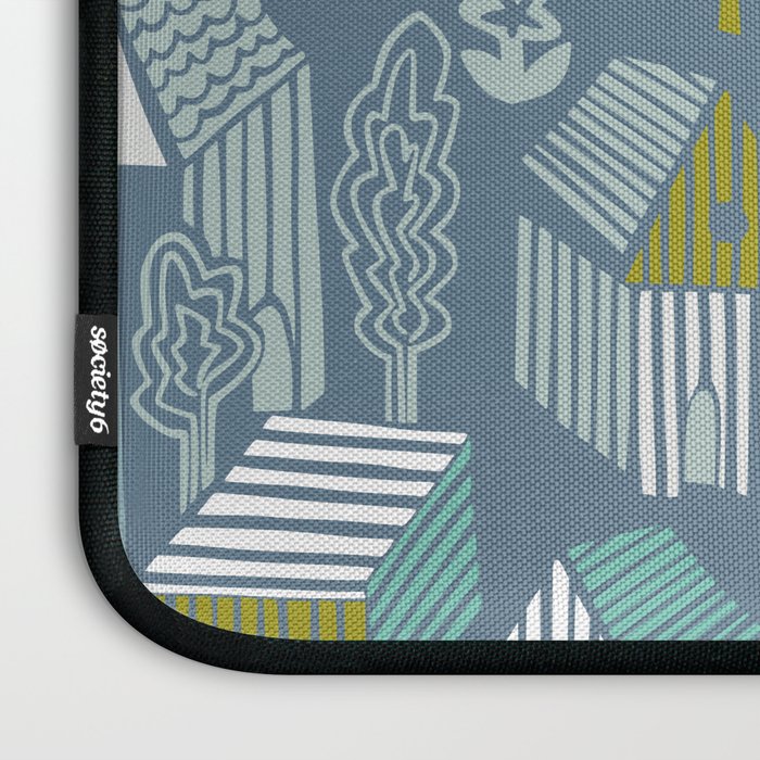 bonjour ma vie; City life collection blue teal Laptop Sleeve Gallery Image 3