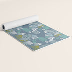 bonjour ma vie; City life collection blue teal Yoga Mat Gallery Image 2