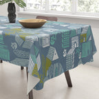 bonjour ma vie; City life collection blue teal Tablecloth Gallery Image 3