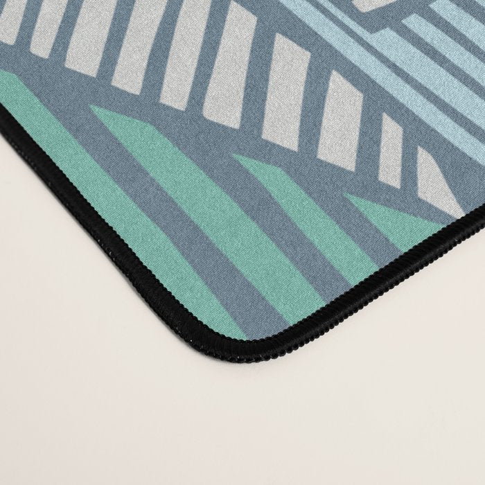 bonjour ma vie; City life collection blue teal Desk Mat Gallery Image 4