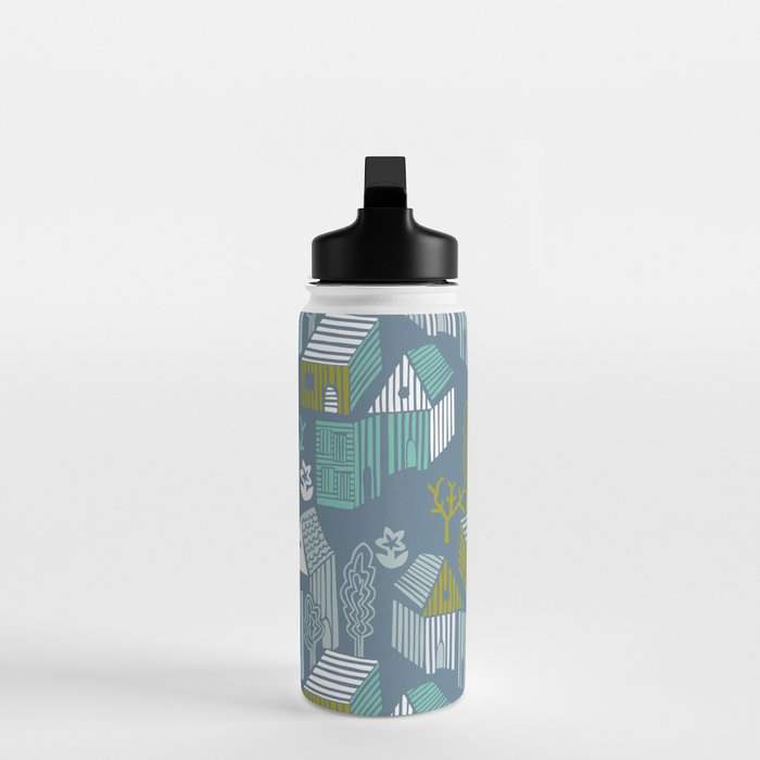 bonjour ma vie; City life collection blue teal Water Bottle Gallery Image 3