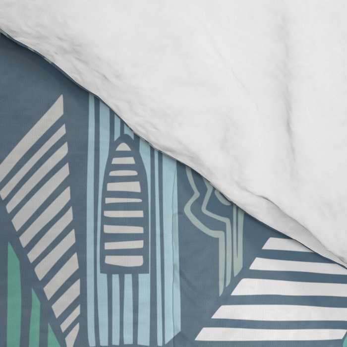 bonjour ma vie; City life collection blue teal Comforter Gallery Image 4