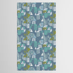 bonjour ma vie; City life collection blue teal Tablecloth Gallery Image 2