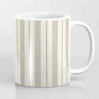 ivy stripes - cream and olive green Coffee Mug Gallery Image 1