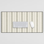 ivy stripes - cream and olive green Desk Mat Gallery Image 1