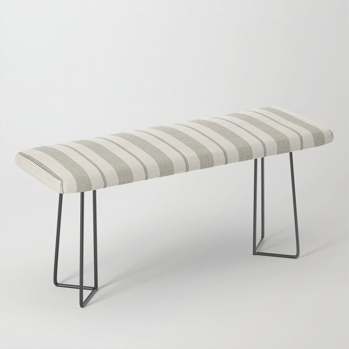 ivy stripes - cream and olive green Bench Gallery Image 1