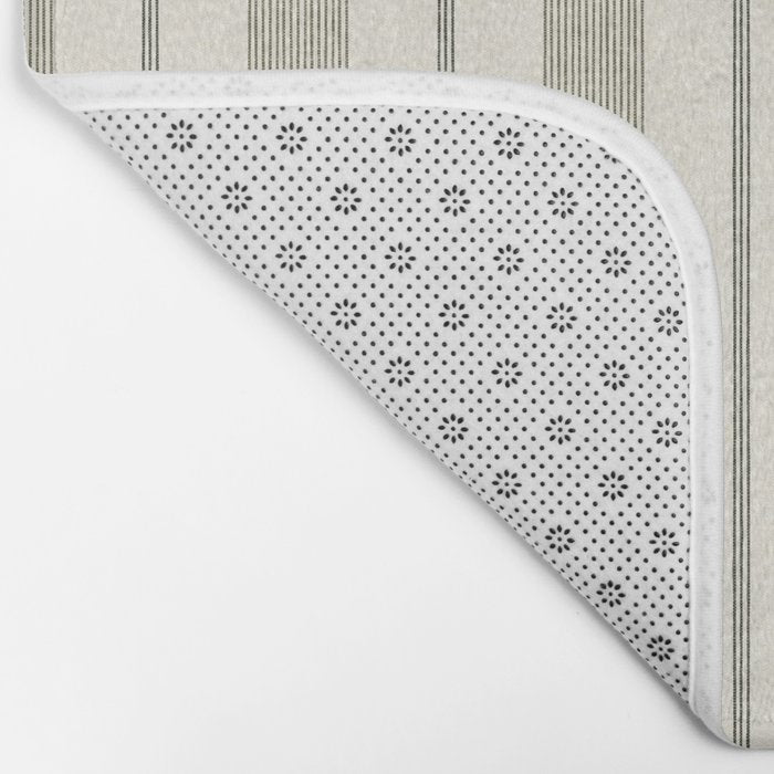 ivy stripes - cream and olive green Bath Mat Gallery Image 2