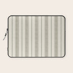 ivy stripes - cream and olive green Laptop Sleeve Gallery Image 1