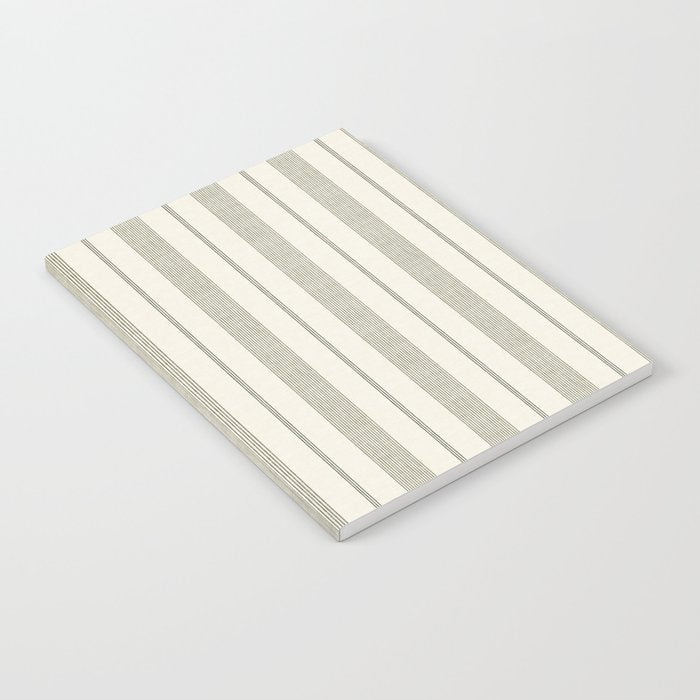 ivy stripes - cream and olive green Notebook Gallery Image 2