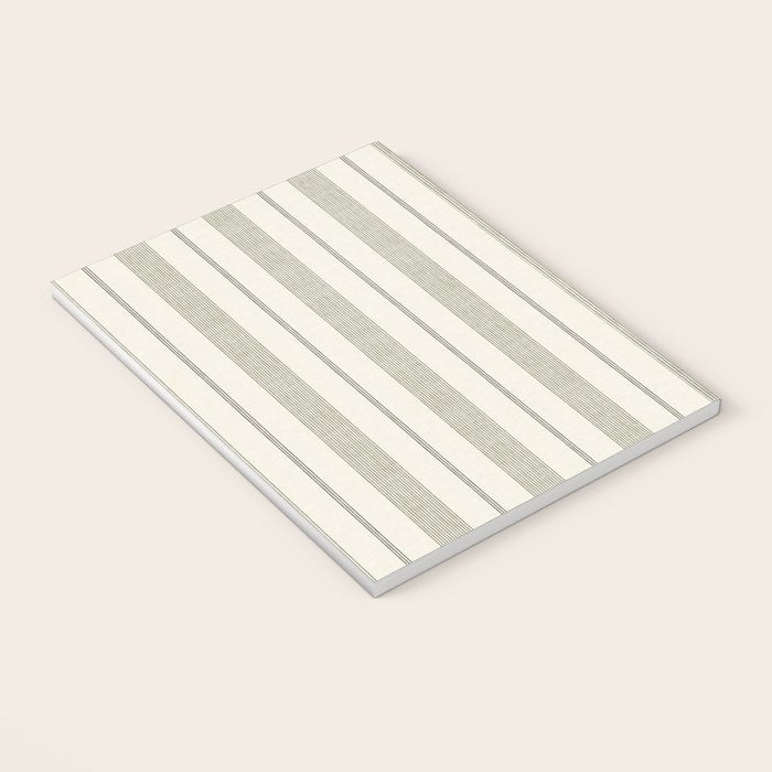 ivy stripes - cream and olive green Notebook Gallery Image 3