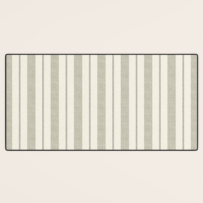ivy stripes - cream and olive green Desk Mat Gallery Image 3