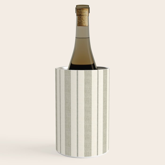 ivy stripes - cream and olive green Wine Chiller Gallery Image 2