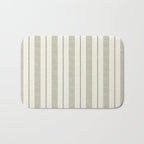 ivy stripes - cream and olive green Bath Mat Gallery Image 1