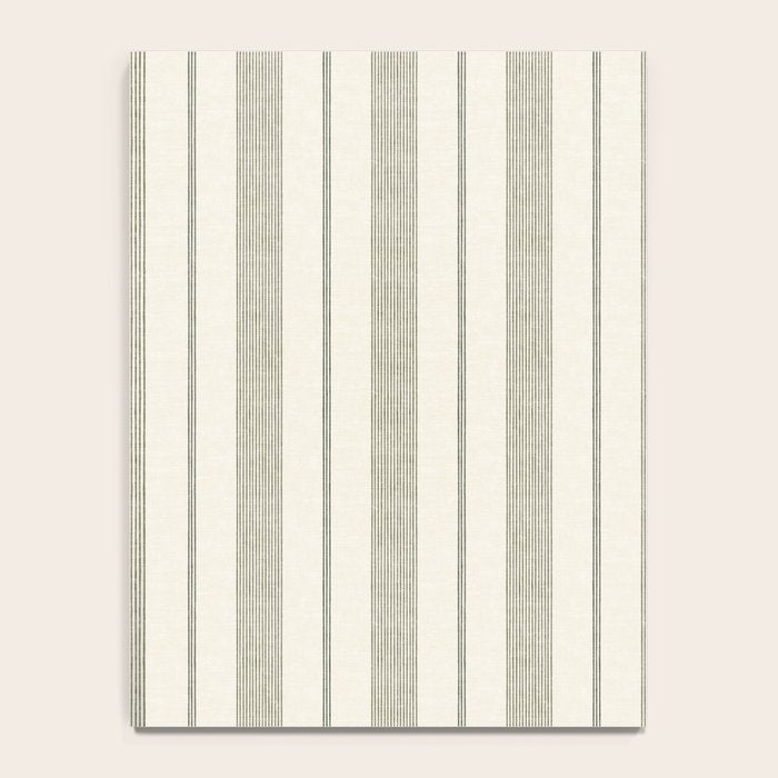 ivy stripes - cream and olive green Notebook Gallery Image 4