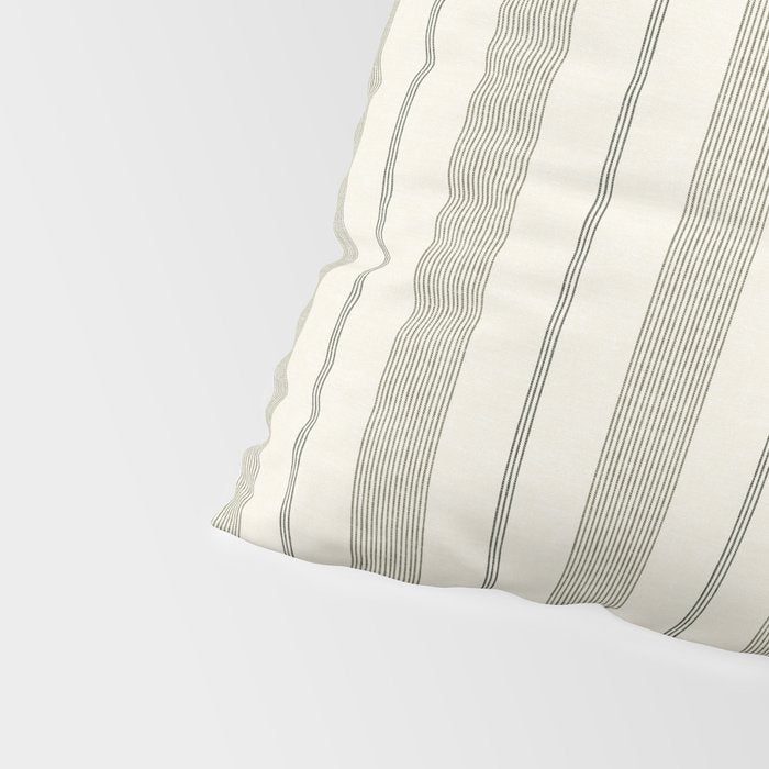 ivy stripes - cream and olive green Pillow Sham Gallery Image 4