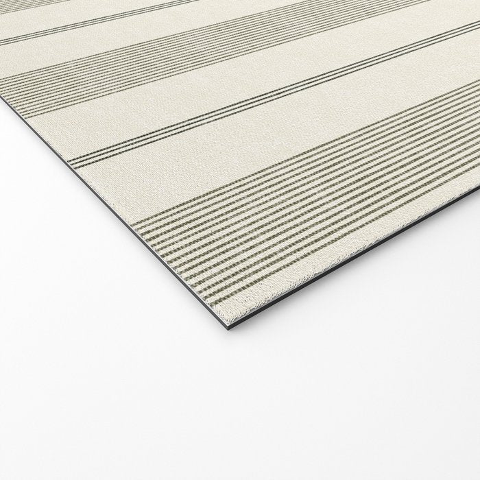 ivy stripes - cream and olive green Welcome Mat Gallery Image 2