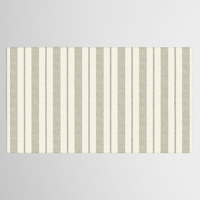 ivy stripes - cream and olive green Tablecloth Gallery Image 2