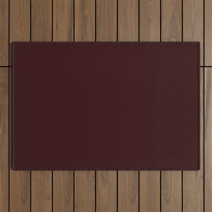 Dark Maroon Broown Solid Color Plain Earth Tone Modern Abstract  Outdoor Rug Gallery Image 1