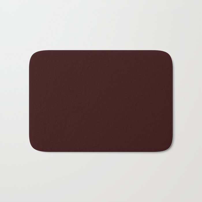 Dark Maroon Broown Solid Color Plain Earth Tone Modern Abstract  Bath Mat Gallery Image 1