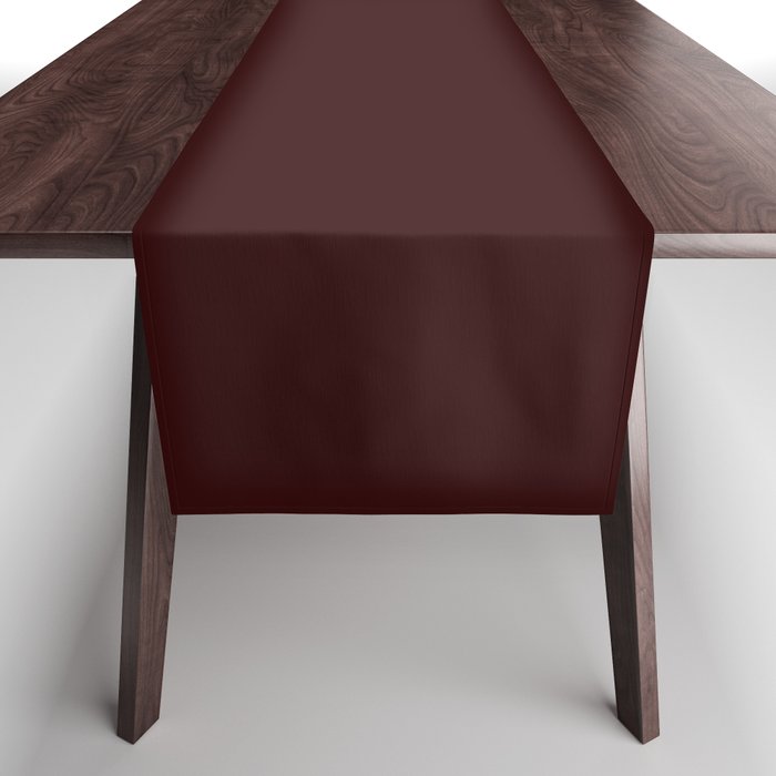 Dark Maroon Broown Solid Color Plain Earth Tone Modern Abstract  Table Runner Gallery Image 1