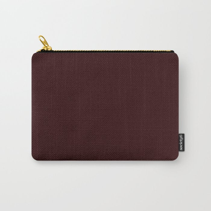 Dark Maroon Broown Solid Color Plain Earth Tone Modern Abstract  Carry All Pouch Gallery Image 1