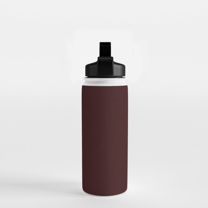 Dark Maroon Broown Solid Color Plain Earth Tone Modern Abstract  Water Bottle Gallery Image 2