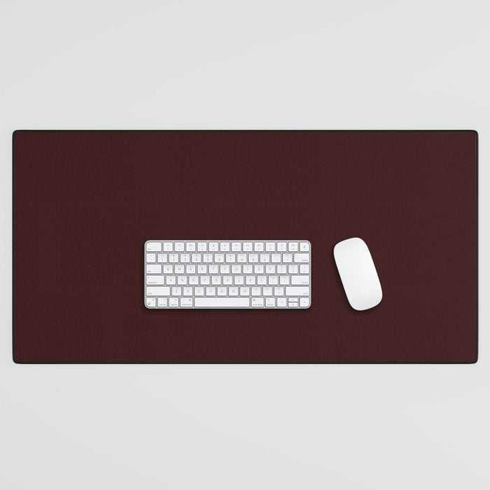 Dark Maroon Broown Solid Color Plain Earth Tone Modern Abstract  Desk Mat Gallery Image 1