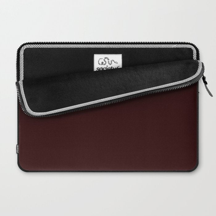 Dark Maroon Broown Solid Color Plain Earth Tone Modern Abstract  Laptop Sleeve Gallery Image 2
