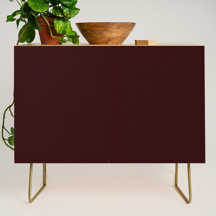 Dark Maroon Broown Solid Color Plain Earth Tone Modern Abstract  Credenza Gallery Image 1