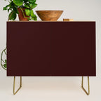 Dark Maroon Broown Solid Color Plain Earth Tone Modern Abstract  Credenza Gallery Image 1