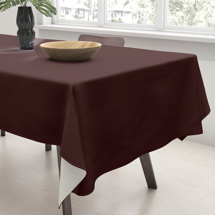 Dark Maroon Broown Solid Color Plain Earth Tone Modern Abstract  Tablecloth Gallery Image 3