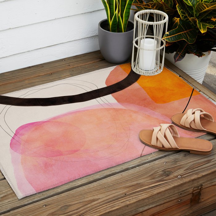 mid century organic shapes spring 21 /3 Outdoor Rug Gallery Image 2