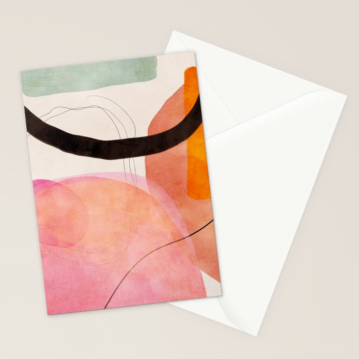 mid century organic shapes spring 21 /3 Stationery Card Gallery Image 2