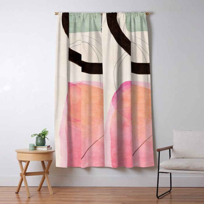 mid century organic shapes spring 21 /3 Window Curtain Gallery Image 5