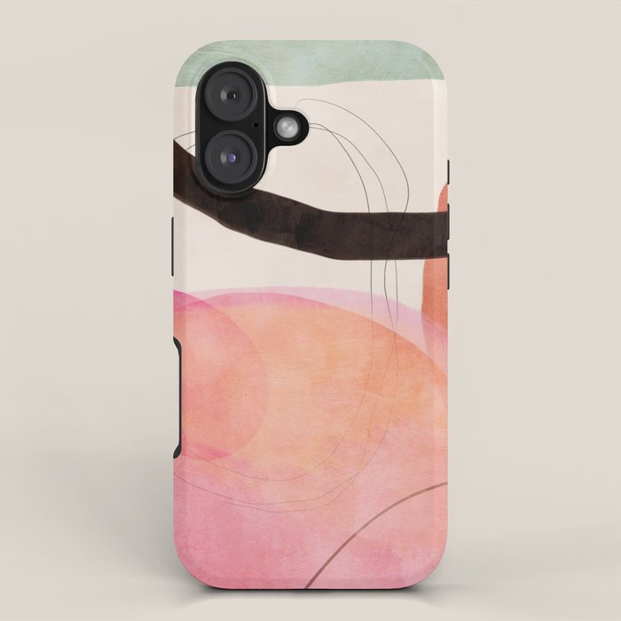 mid century organic shapes spring 21 /3 iPhone Case Gallery Image 1