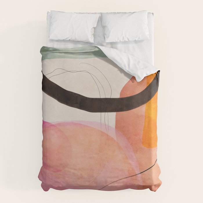 mid century organic shapes spring 21 /3 Duvet Cover Gallery Image 6