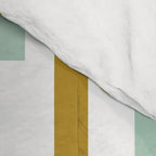 Interrupted Lines Mid-Century Modern Minimalist Pattern in Navy Blue, Teal Mint, Gold Mustard, White Comforter Gallery Image 4