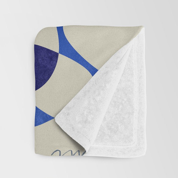 Blue Nude Geometric Modern Print Throw Blanket Gallery Image 3