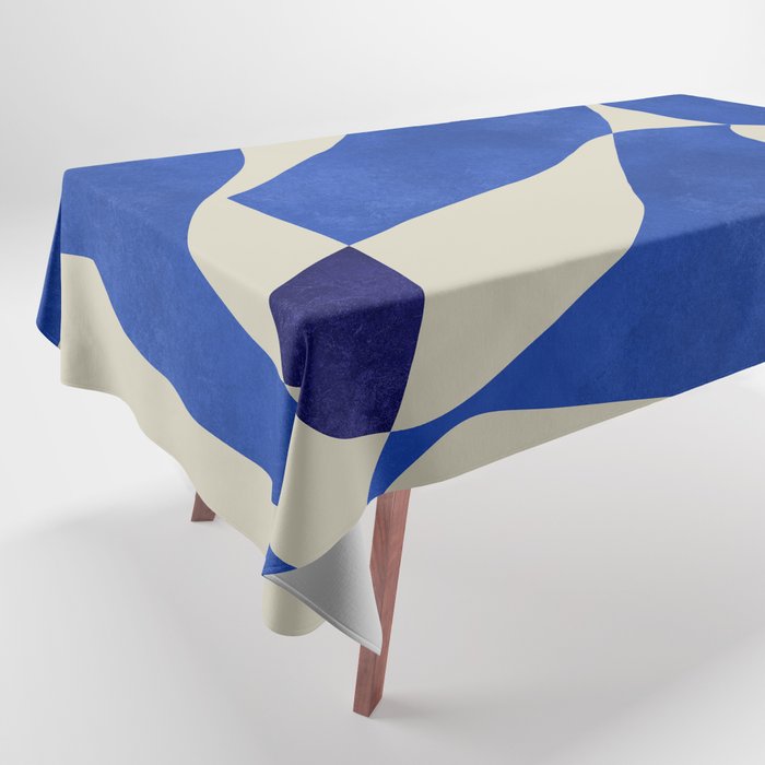 Blue Nude Geometric Modern Print Tablecloth Gallery Image 1