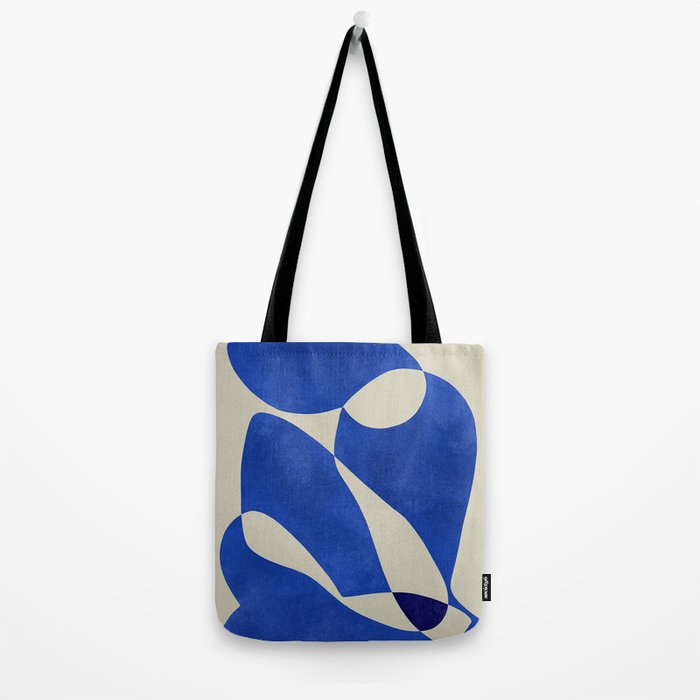 Blue Nude Geometric Modern Print Tote Bag Gallery Image 2