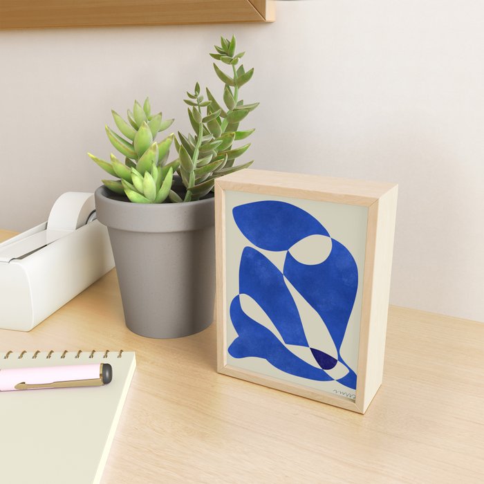 Blue Nude Geometric Modern Print Mini Art Print Gallery Image 2