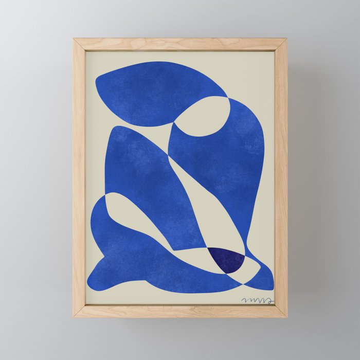 Blue Nude Geometric Modern Print Mini Art Print Gallery Image 1