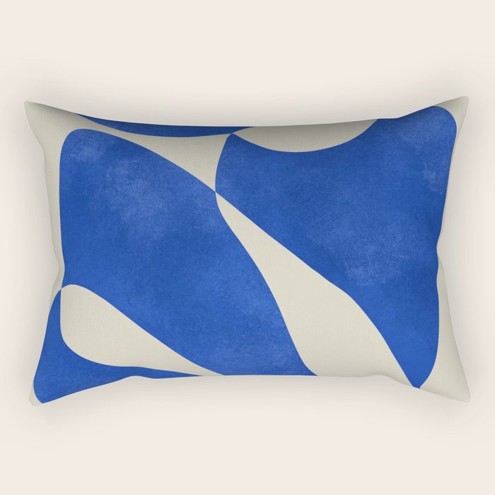 Blue Nude Geometric Modern Print Rectangular Pillow Gallery Image 1