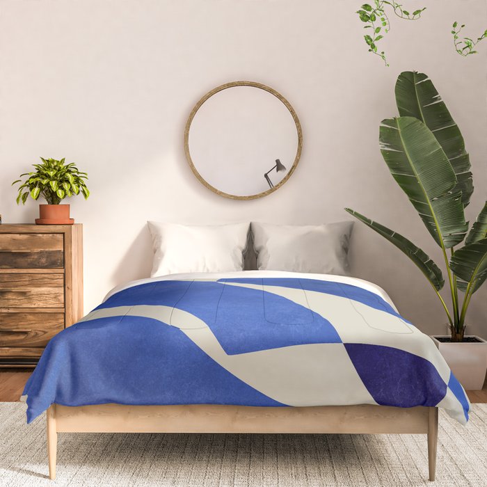 Blue Nude Geometric Modern Print Comforter Gallery Image 3