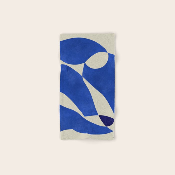 Blue Nude Geometric Modern Print Bath Towel Gallery Image 1