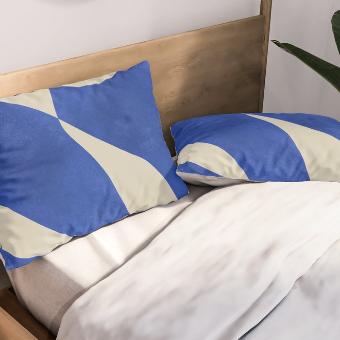 Blue Nude Geometric Modern Print Pillow Sham Gallery Image 2
