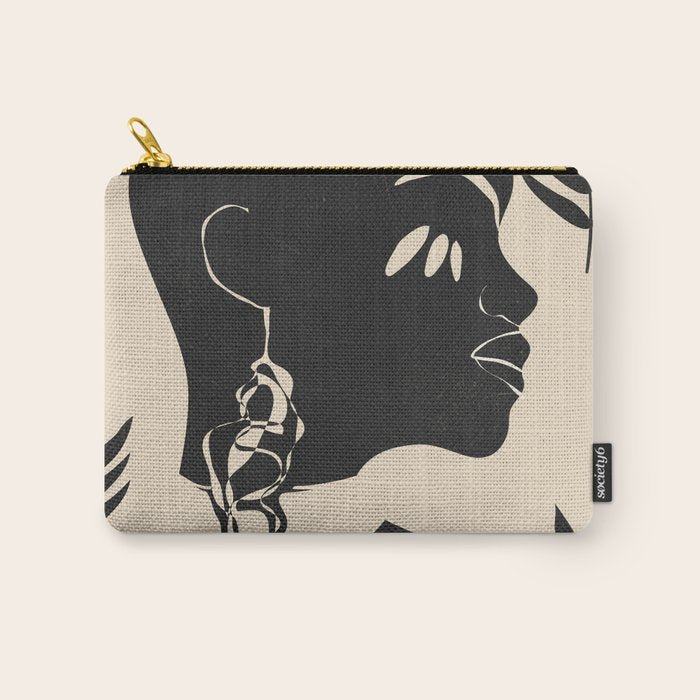 Tropical Girl /Abstract Minimal Carry All Pouch Gallery Image 1