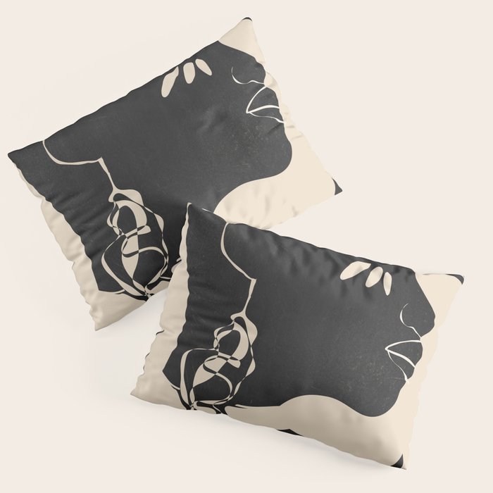 Tropical Girl /Abstract Minimal Pillow Sham Gallery Image 1